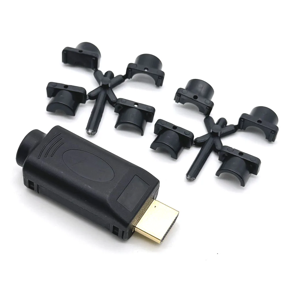 

HDMI-compatible Solder-free Plug 2.5A Connector HDMI-compatible 2.0 Welding Connectors 4K HD Line Repair DIY Male Adapter