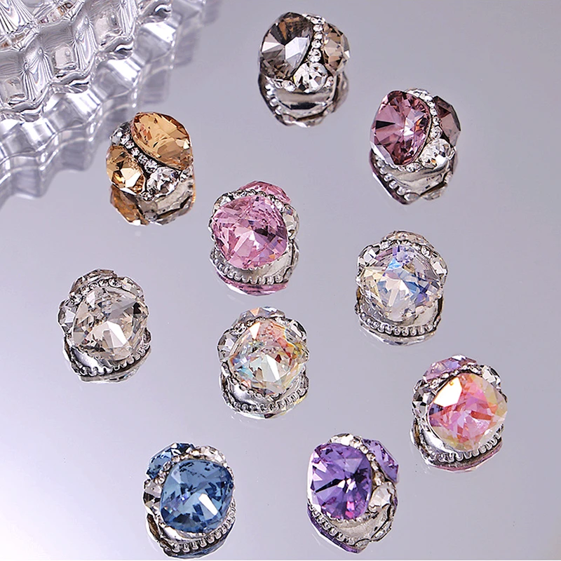 5PCS Handmade Stacked Crystal Diamonds Nail Art Rhinestones Charms Gem Jewelry Parts Accessories For Nals Decoration Supplies - Image 4