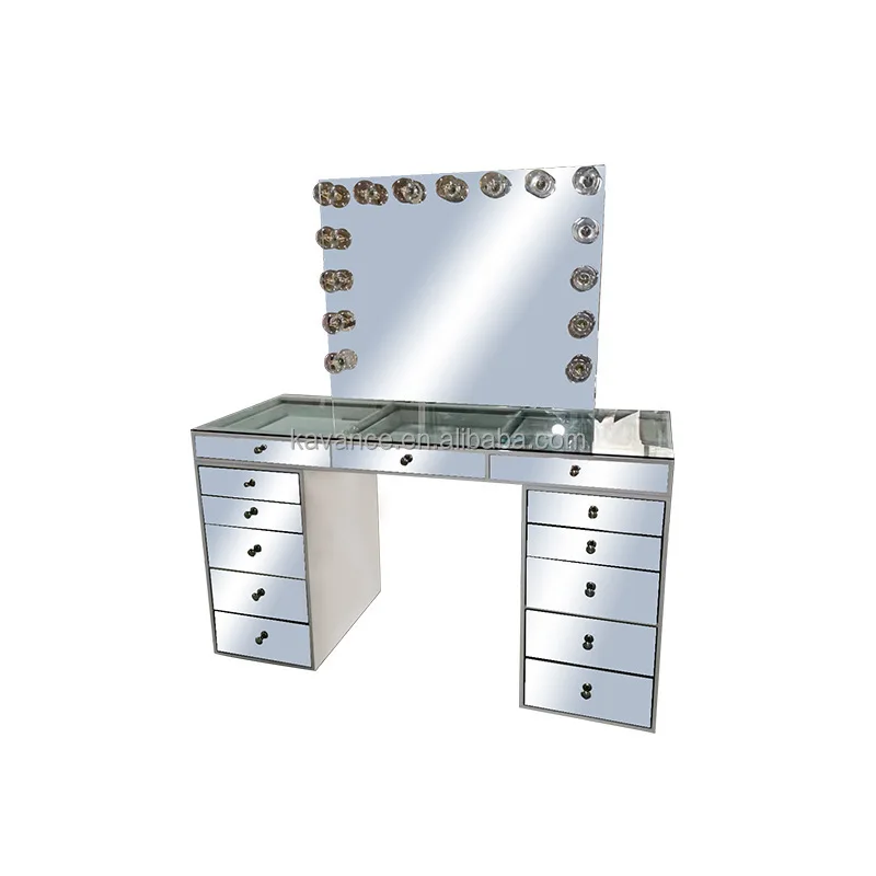 Modern Luxury Hairdressing Table Hair Salon Mirror Station Barbershop Mirror Station