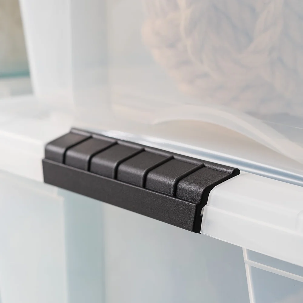 53 Qt Plastic Storage Bin with Lid Stackable Containers Durable Totes Home Garage Office Organizing Clutter Control Easy Carry