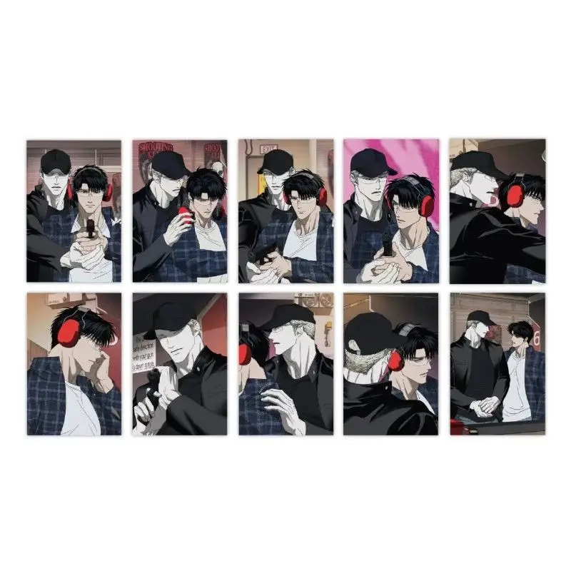 سلسلة نادي الرماية الكورية الرسمية من Manhwa Shutline: بطاقة بريدية للزوجين/شارة/لوحة ورقية Moon Shingun/Gillan Jake