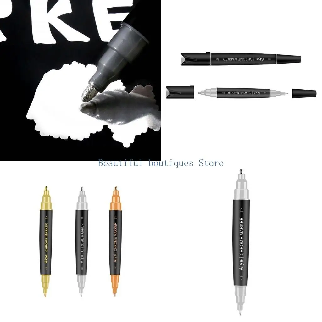 

U4LF Gold/Silver/Coppers Металлические водонепроницаемые маркеры Постоянные маркерные ручки эпоксидная смола.