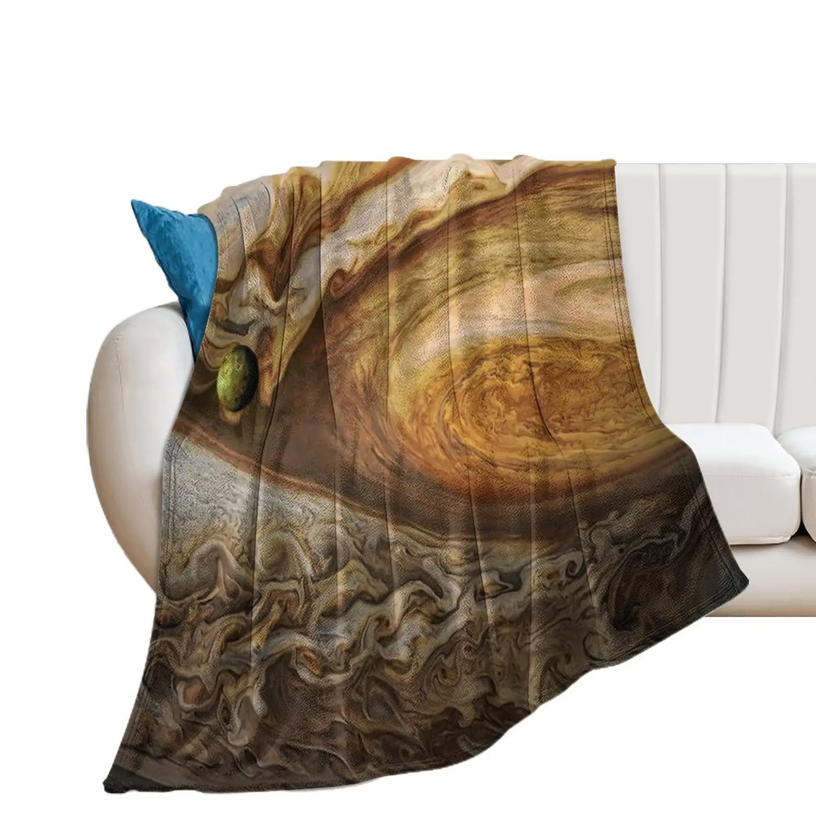 Callisto passing before Jupiter, space exploration, astronomy Throw Blanket funny gift Camping Luxury Blankets