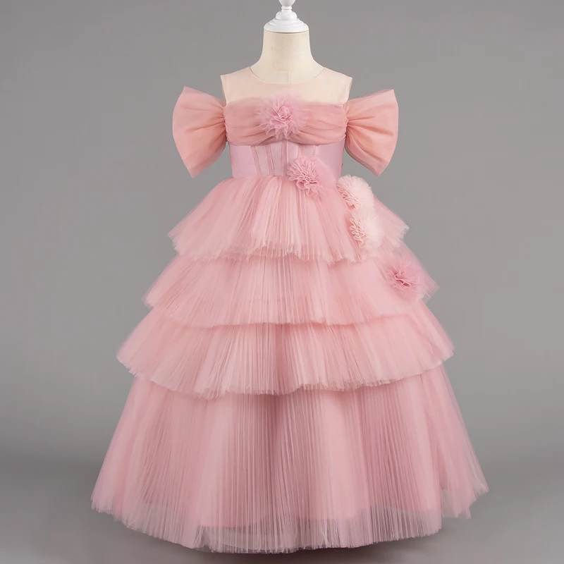 

Summer Kids Bridesmaid Dresses Lace Sleeveless Flower Girl Princess Dress Fashion Children Girls Party Dress 3-12 Years
