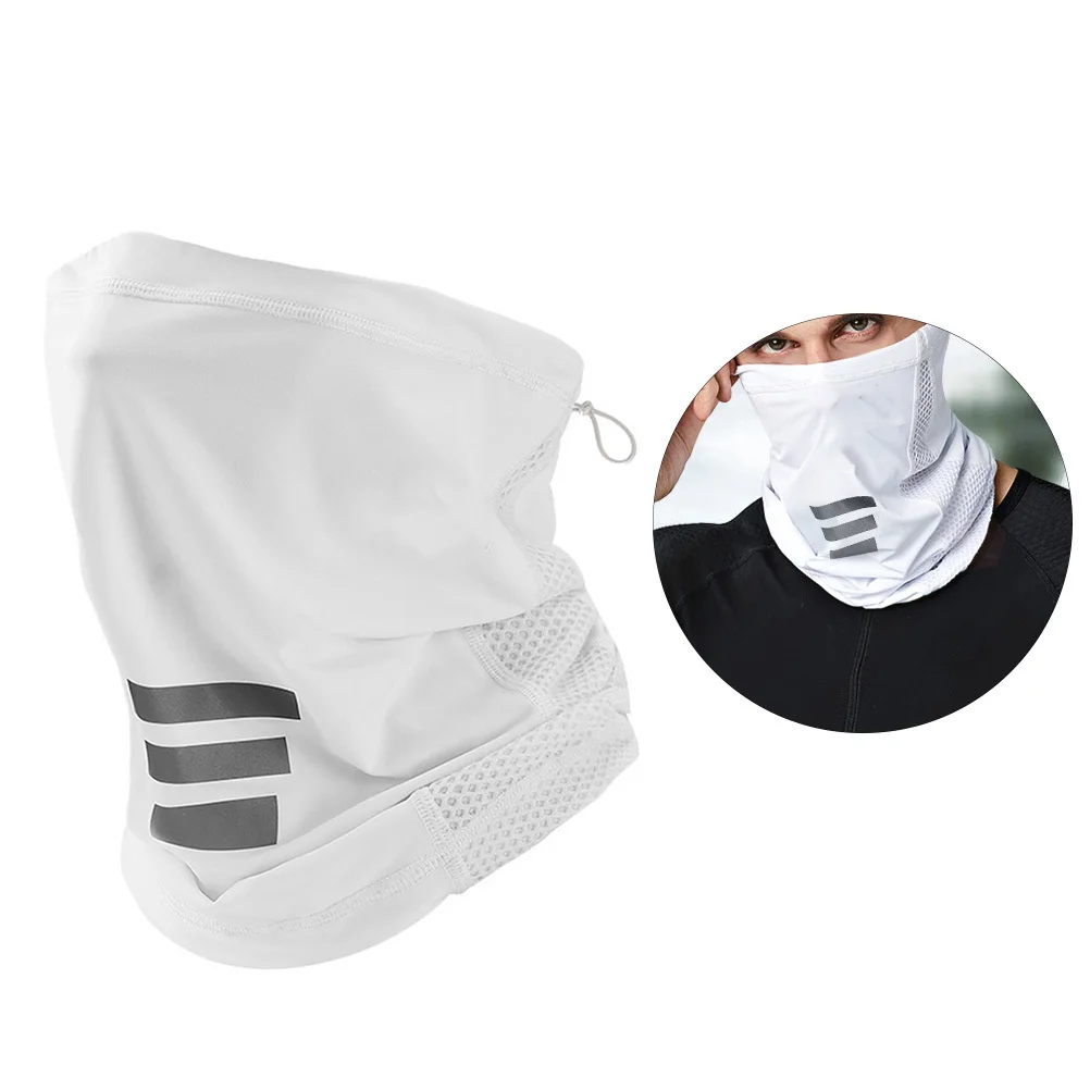 

1Pcs Sunblock Cycling Mask Ice Silk Breathable Facecloth White Comfortable Protective Cover for Running Hiking Fishing
