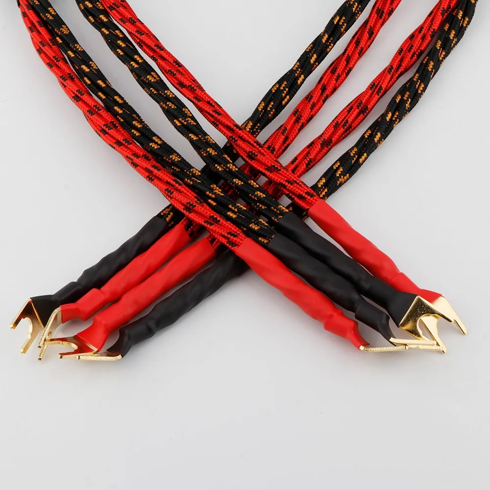 Western Electric Oxygen-free OFC Copper Audio HiFi Speaker Cable High-end Amplifier Loudspeaker Cables Banana plug Y Spade plug