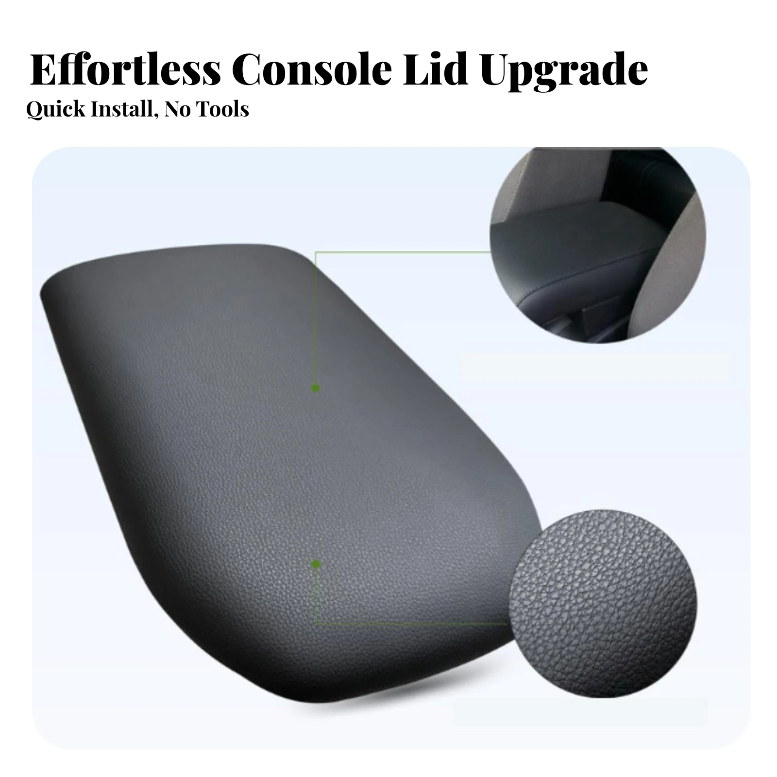 Center Armrest Box Cover Lid Textured Center Console Lid Armrest Cover Long-Lasting Easy to Install for Car Owners