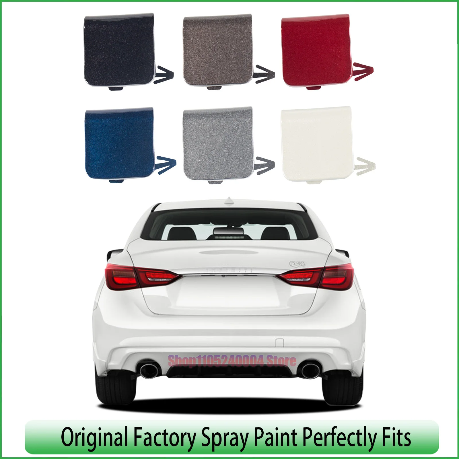 For Infiniti Q50 2018 2019 2020 2021 2022 Rear Bumper Tow Hook Cover Cap Genuine Part 85071-6HH0A