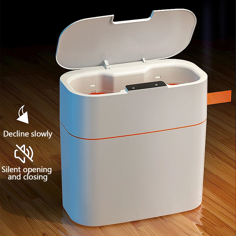 13L/15L Bathroom Smart Trash Can with automatic bag Waterproof Large capacity Automatic Sensor Trash Can with lid