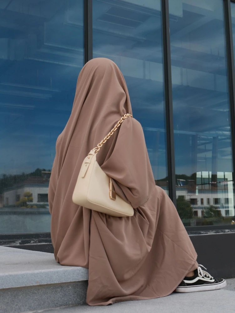 Eid muzułmańskie kobiety długi Khimar modlitwa odzież 2-częściowy zestaw Abaya sukienka + spodnie haremowe pełna pokrywa Ramadan Kaftan Djellaba