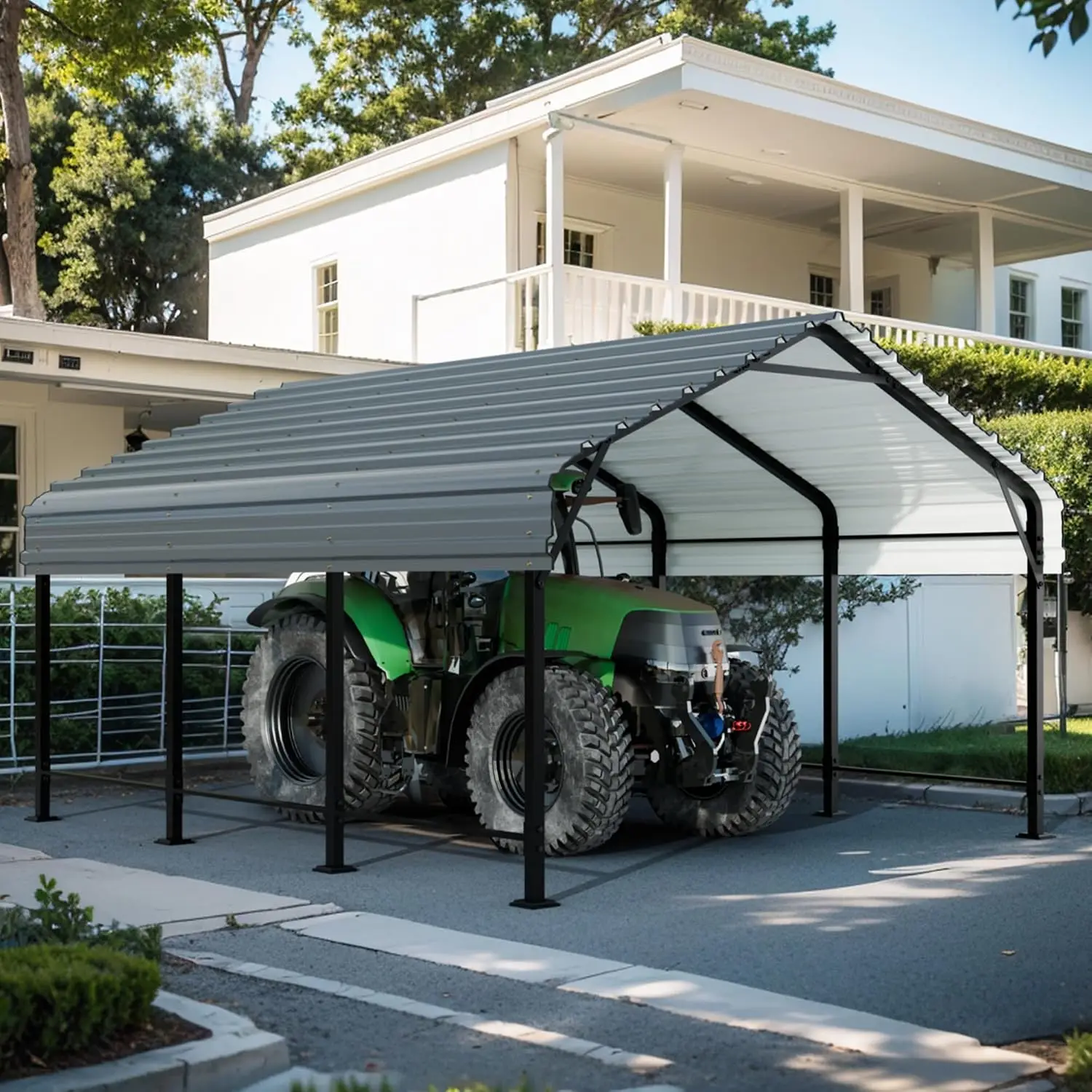 Heavy Duty Carport Canopy - 12x15 FT Metal Carport with Galvanized Steel Roof and Frame - Extra Large Garage for, Customized