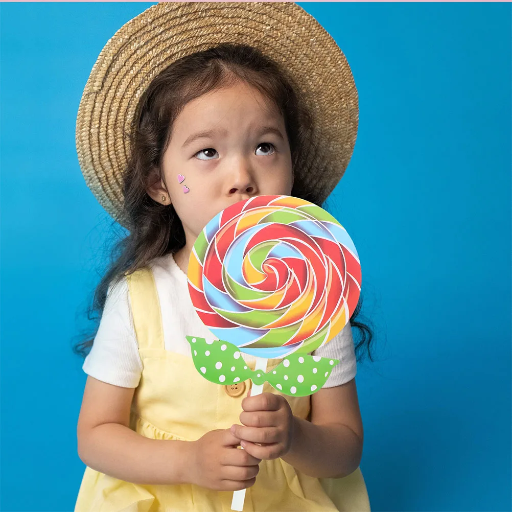 

2pcs Lollipop Props Giant Candy Decorations Artificial Fake Wooden Cane Dance Kids Party Supplies Lightweight