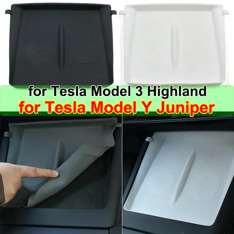 For Tesla Model Y Juniper 2025 2026 Wireless Charge Pannel Pad Model 3 2024 Anti-Slip Cushion Mobile Phone Charging AntiSkid Mat