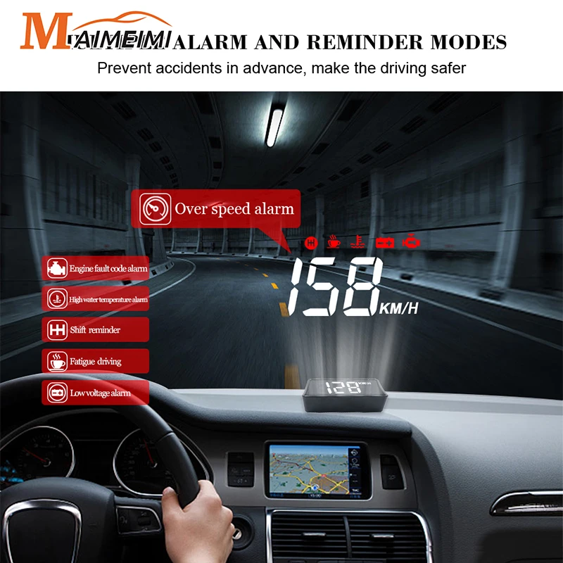 

A100S OBD2 Car Head Up Display Overspeed Warning System Voltage Water temperature Alarm For HUD Auto Electronics Accessorie