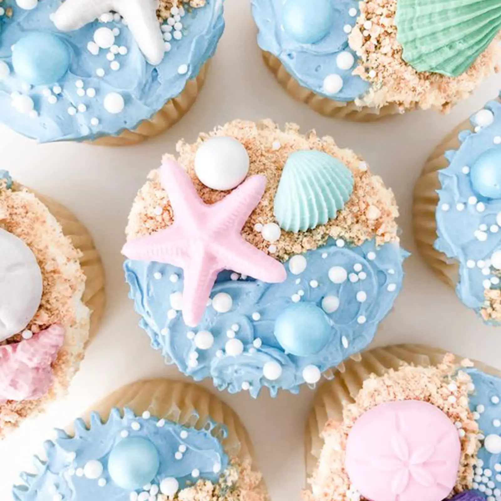 3 PCS Marine Theme Cake Fondant Silicone Mold Seashell Conch Starfish Coral Baking Molds for DIY Cake Decoration Chocolate Candy