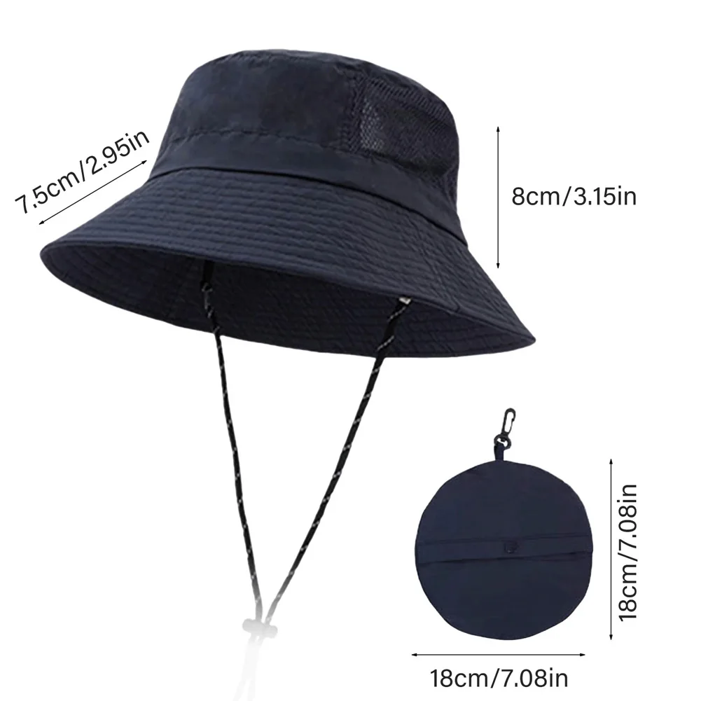 Sombrero de cubo de Surf con correas de barbilla, secado rápido e impermeable, sombrero para el sol al aire libre, sombrero plegable para el sol,