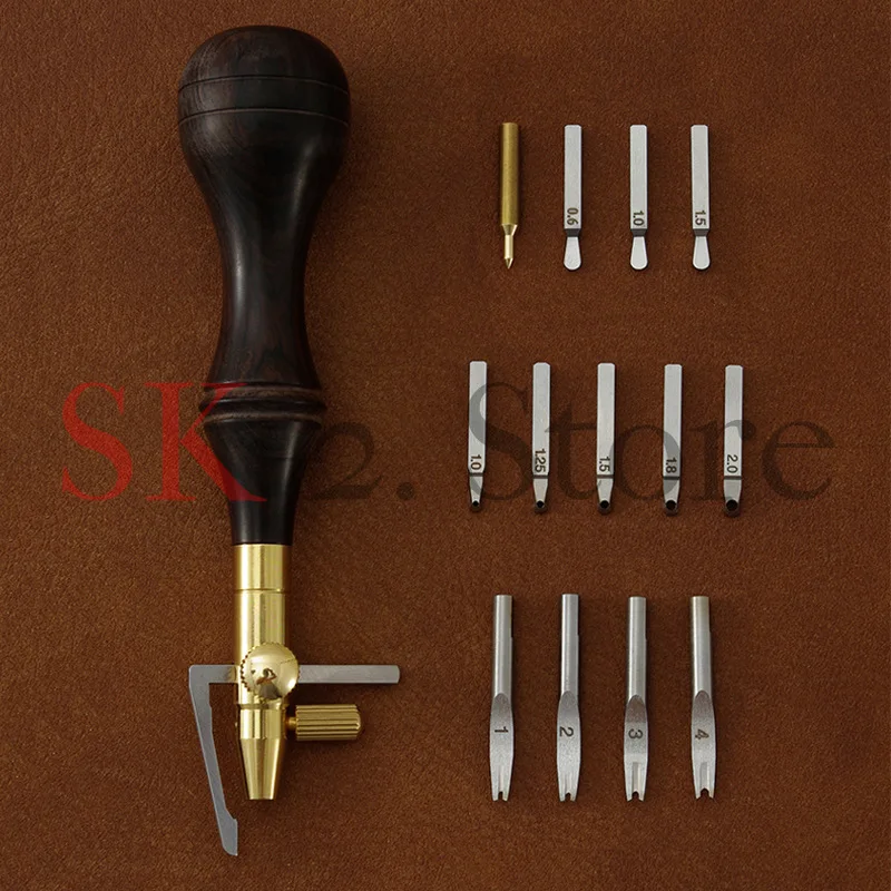 Adjustable multi-function cutter head, scriber, edge trimmer, grooving device, handmade DIY leather