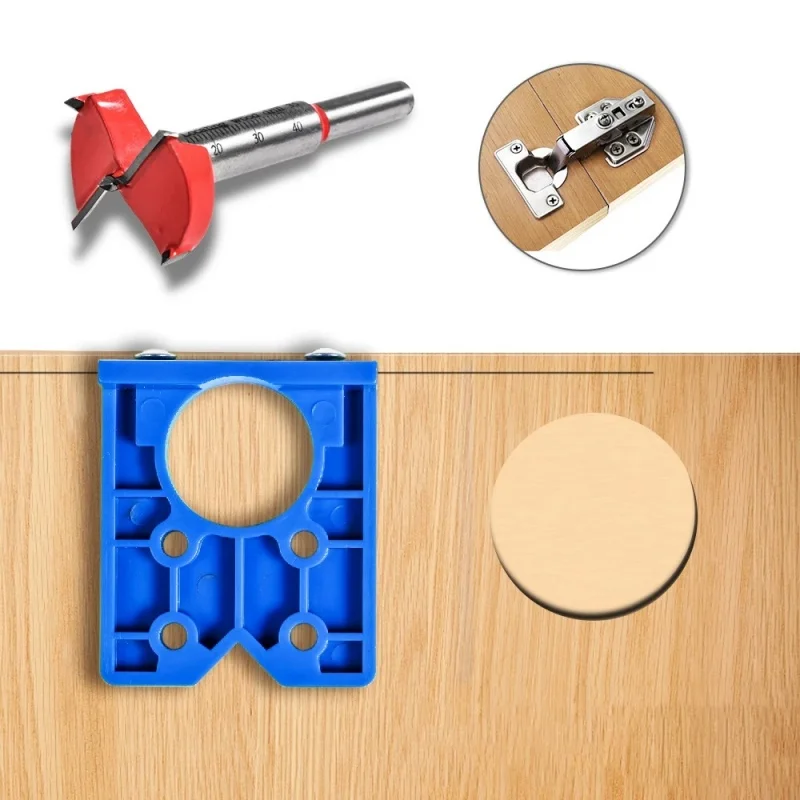 Hinge Hole Drilling Jig kit 35mm Concealed Drilling Guide Tool Woodworking Hole Opener Locator for Door Window Cabinet Carpentry