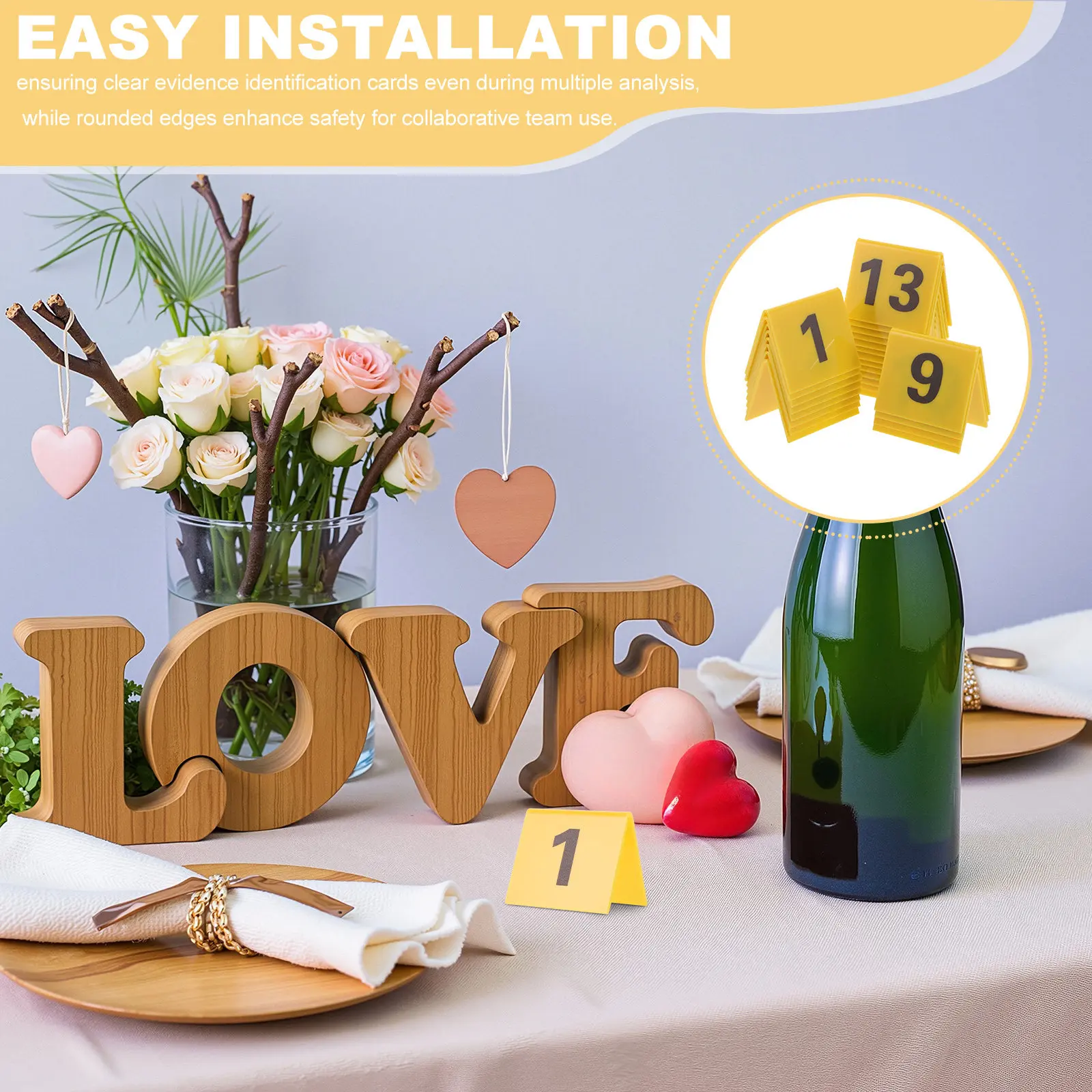 25Pcs Evidence Number Marker Tents Double Sided Tags for Crime Scene Investigation Detective Game Restaurant Table Halloween