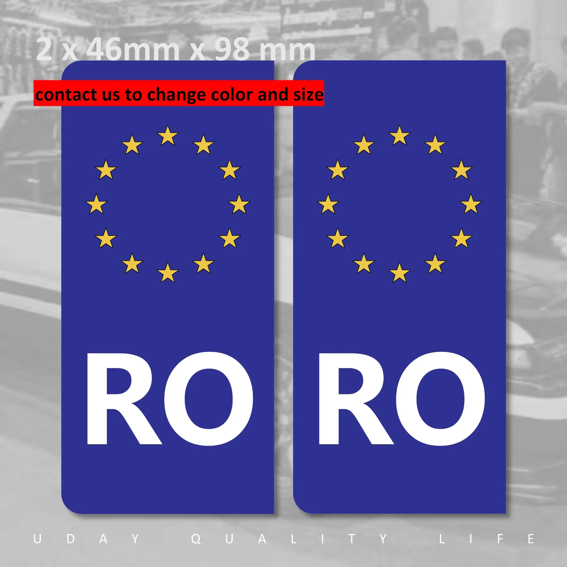 M NL PL P RO SK SLO E S identificador de país de la UE para código de registro de vehículos, pegatina de placa de número de coche, vinilo resistente