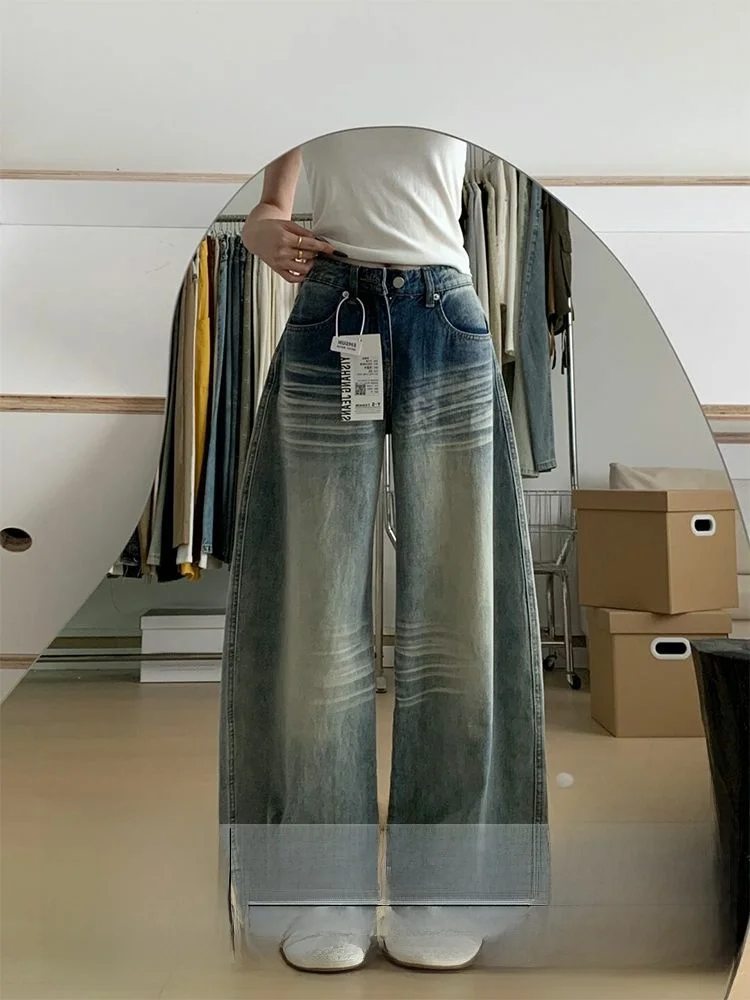 

Женские джинсы больших размеров с низкой посадкой, облегающие, летние, новая модель, светлые, свободные, широкие штанины, в американском стиле, машинная вышивка