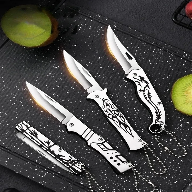 Kitchen utility knife, stainless steel fruit folding knife, portable fruit knife, chef\'s knife KR9195