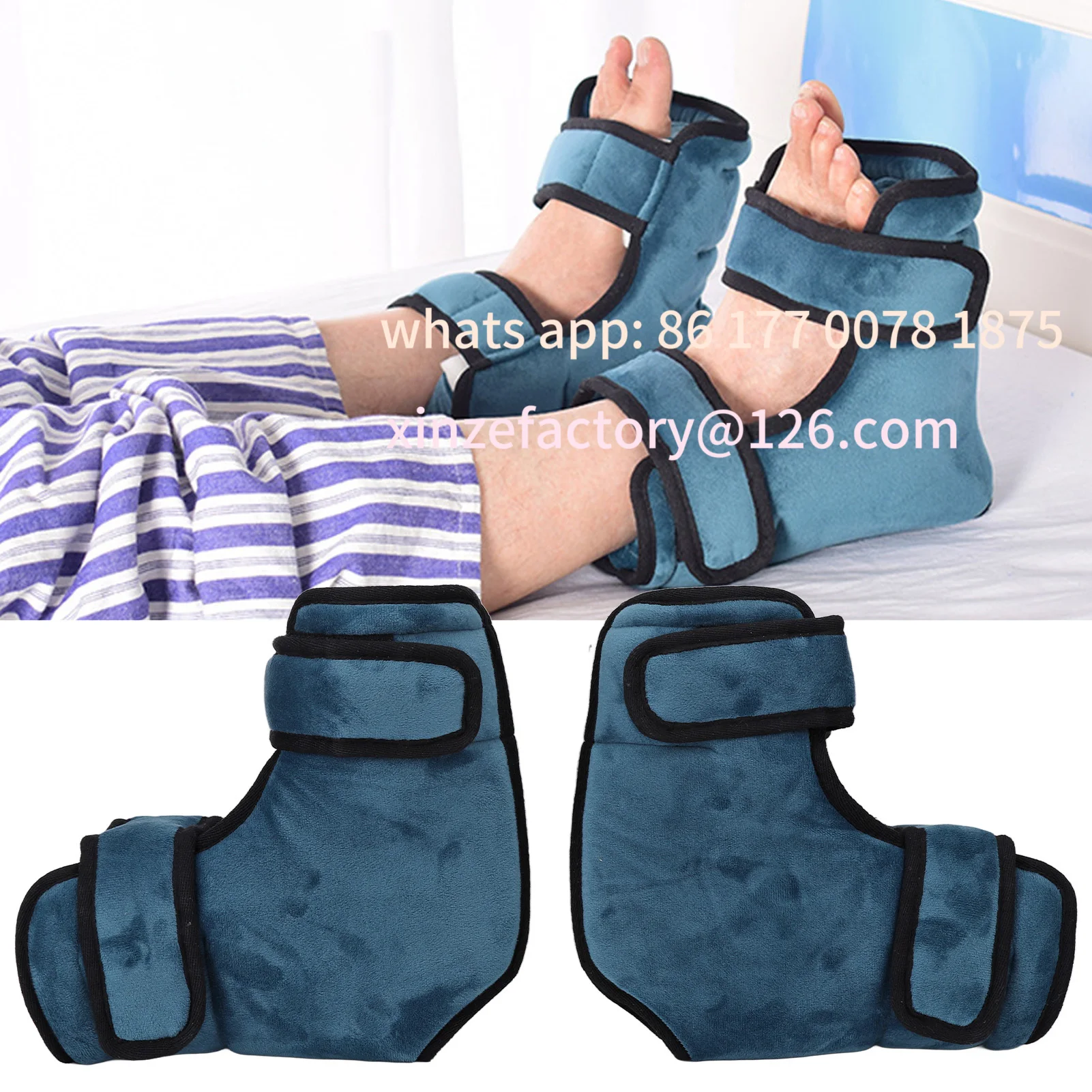 Customizable 2pcs Heel Cushion Protector Adjustable Flannelette Pillow Relieve Pressure Heel Wrapped Pillow Anti Bedsore