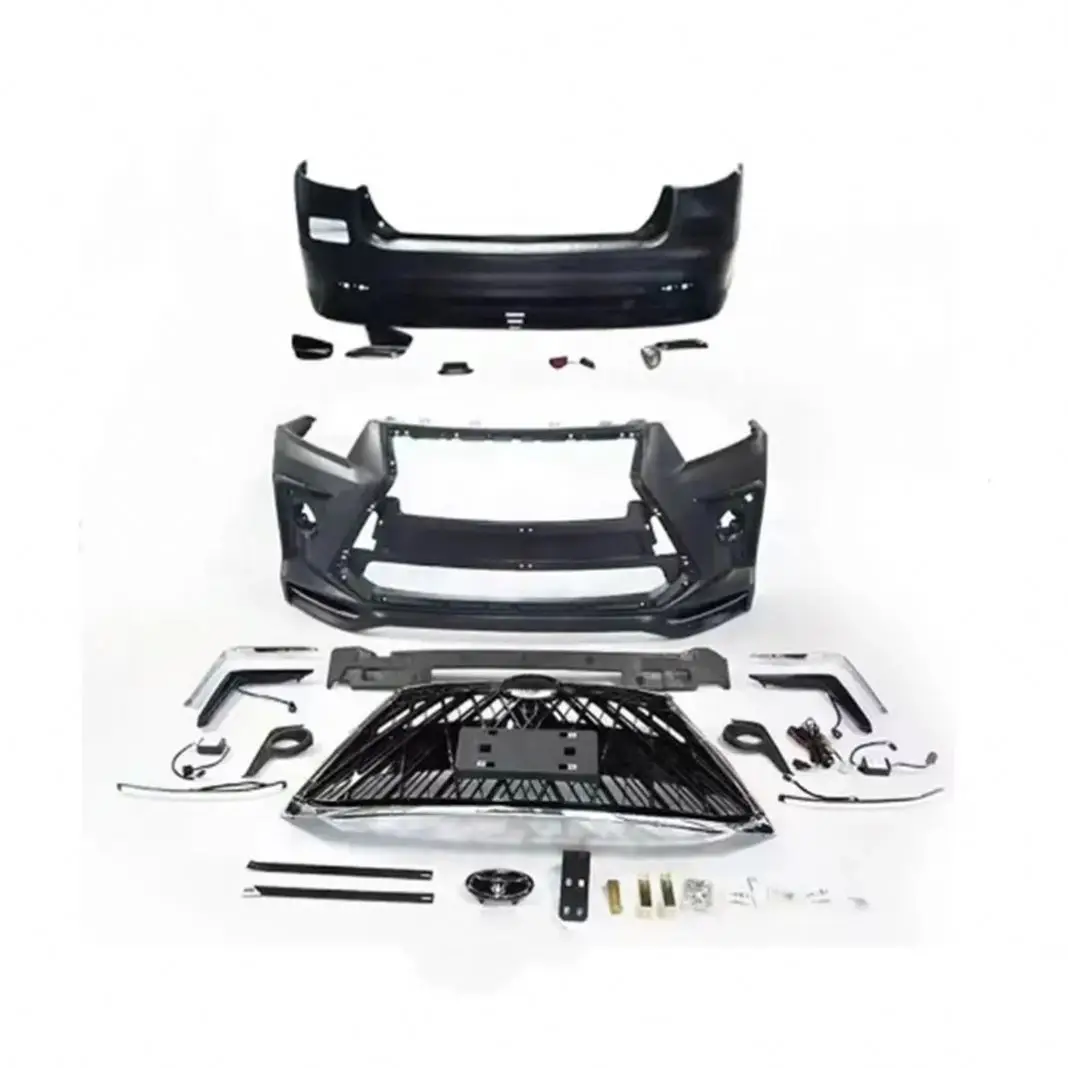 High Quality Fits for Highlander 2015-2019 Body Kit Upgrade to Lexus Style Front Bumper Rear Bumper Assembly With Grille