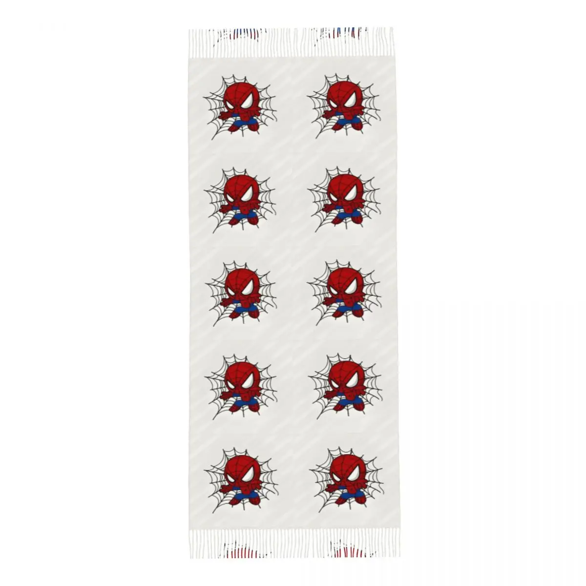 Écharpe de Noël Spider-Man Smile Hero pour femme, châles Pashmina chauds, longues écharpes rondes Anime avec pompon, hiver