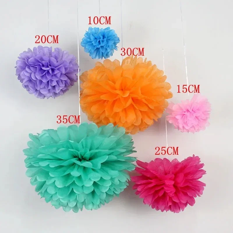 1pcs 8inch (20cm) Pompon Tissue Paper Pom Poms Flower Kissing Balls Home Decoration Festive Party Supplies Wedding Favors Ball