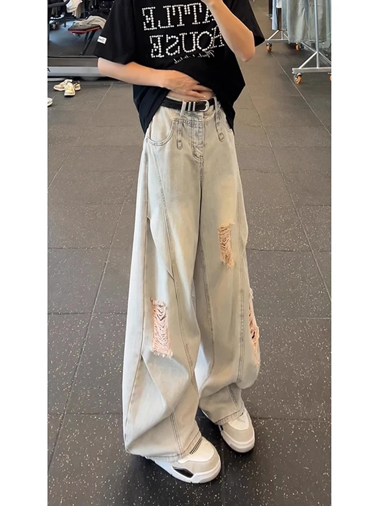 

American Retro Men's Summer Thin Straight Leg Jeans CleanFit Casual Slanted Cut Jeans Cotton Lycra Blend Breathable Fit