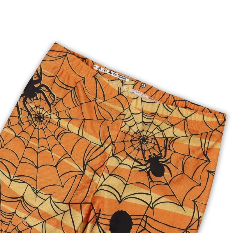 Calças inferiores de halloween moda impressa estiramento inferior 3d aranha web impressão digital fitness bottoms feminino casual cintura magra