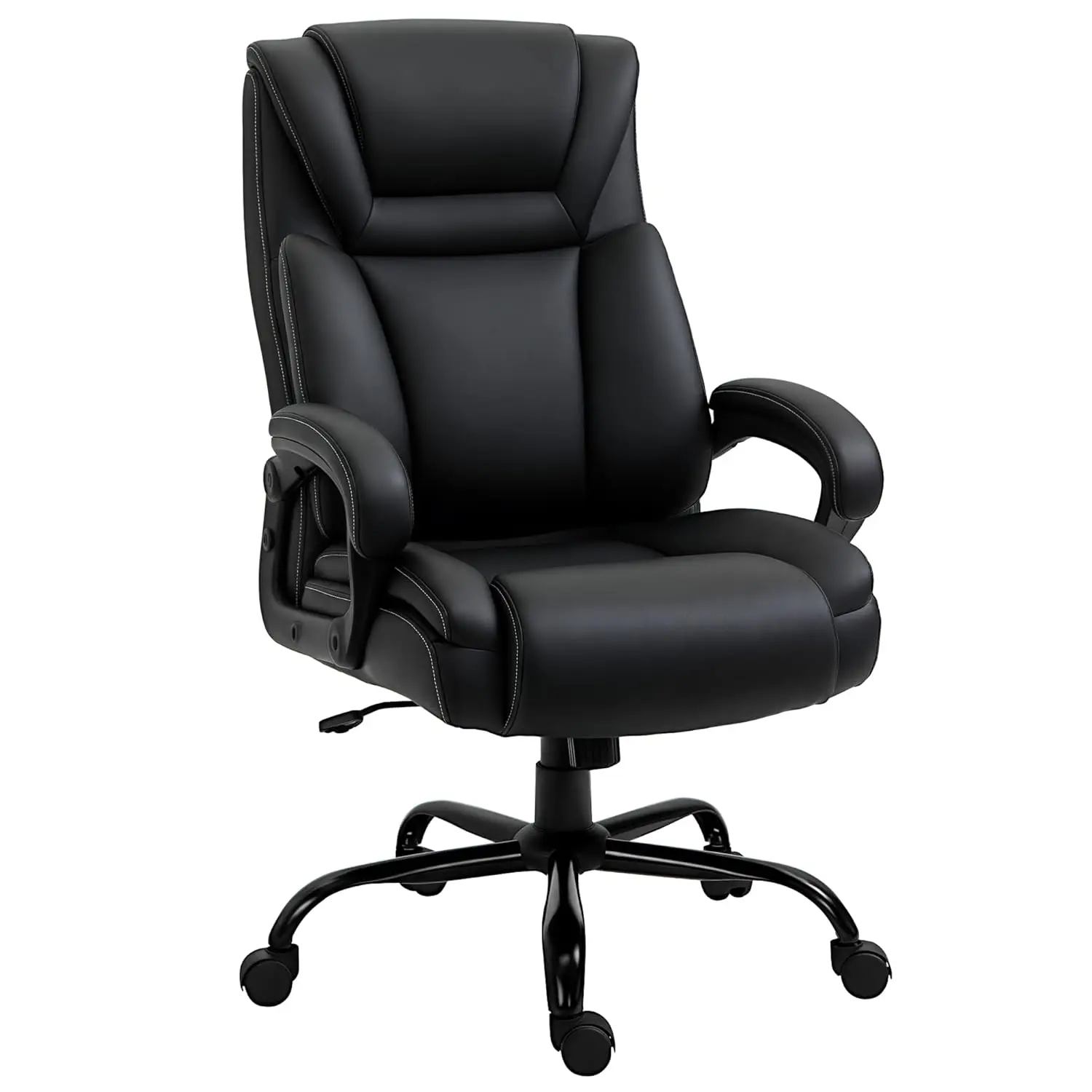 Big and Tall 400lbs Executive Office Chair with Wide Seat Black | Computer Desk Chair, High Back PU Leather, Customized