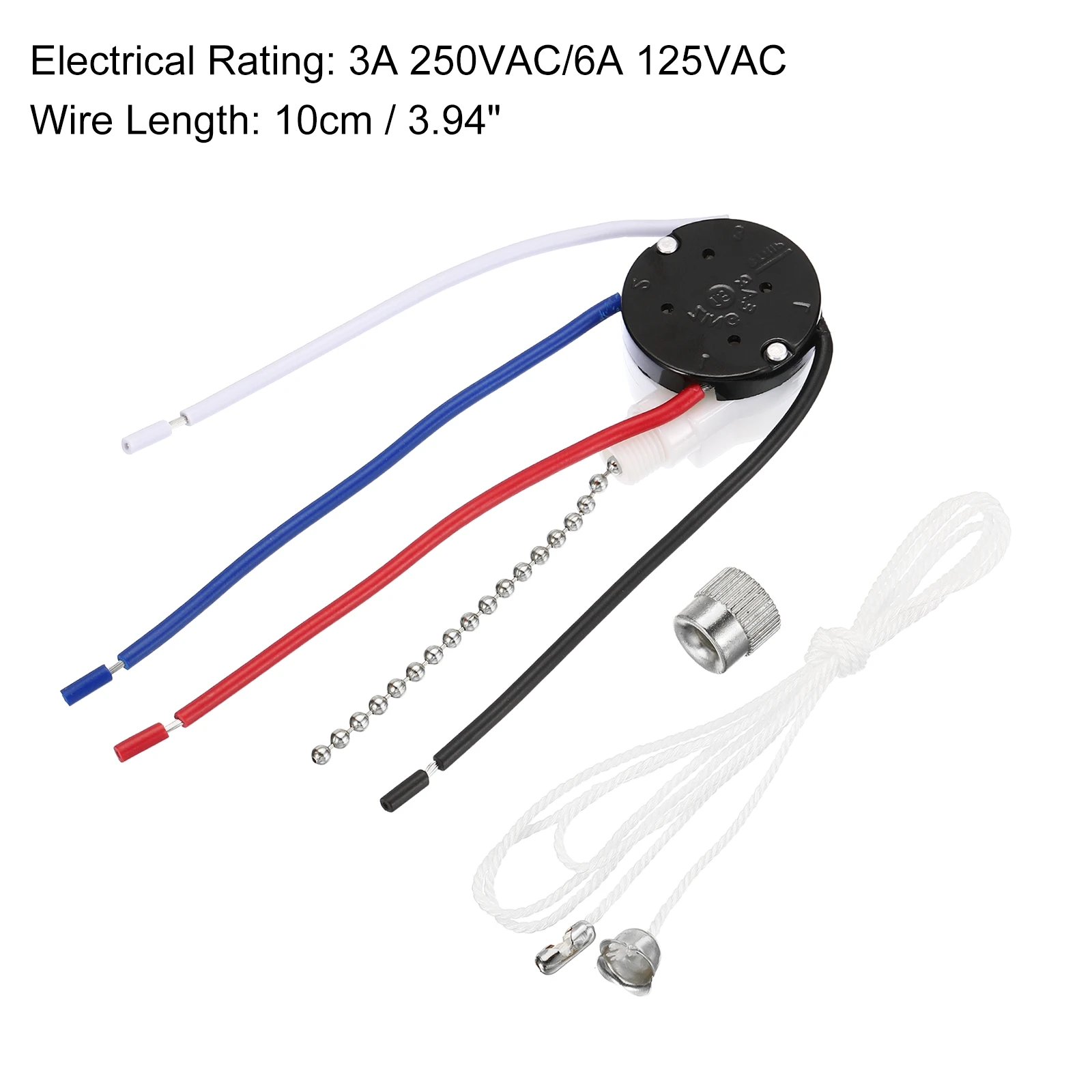 1Set Ventilatore Da Soffitto Interruttore 3 Velocità 4 Fili ZE-208S Pull Catena Interruttore Ventola Interruttore Della Luce Parte di Ricambio con 4 Fili Pre-Installati
