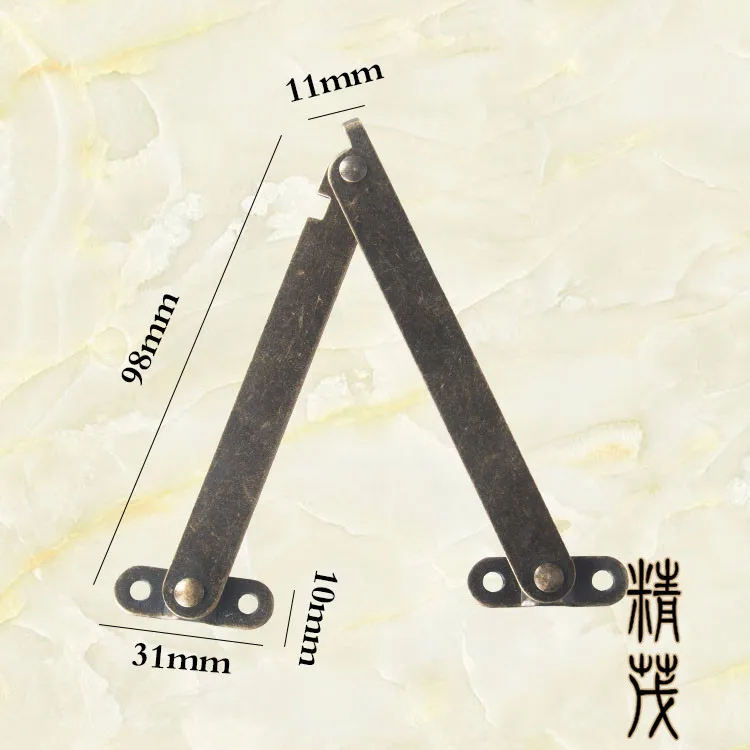 

B-349 packaging box hardware support hinge bronze hinge wooden box support hinge 98 * 11MM