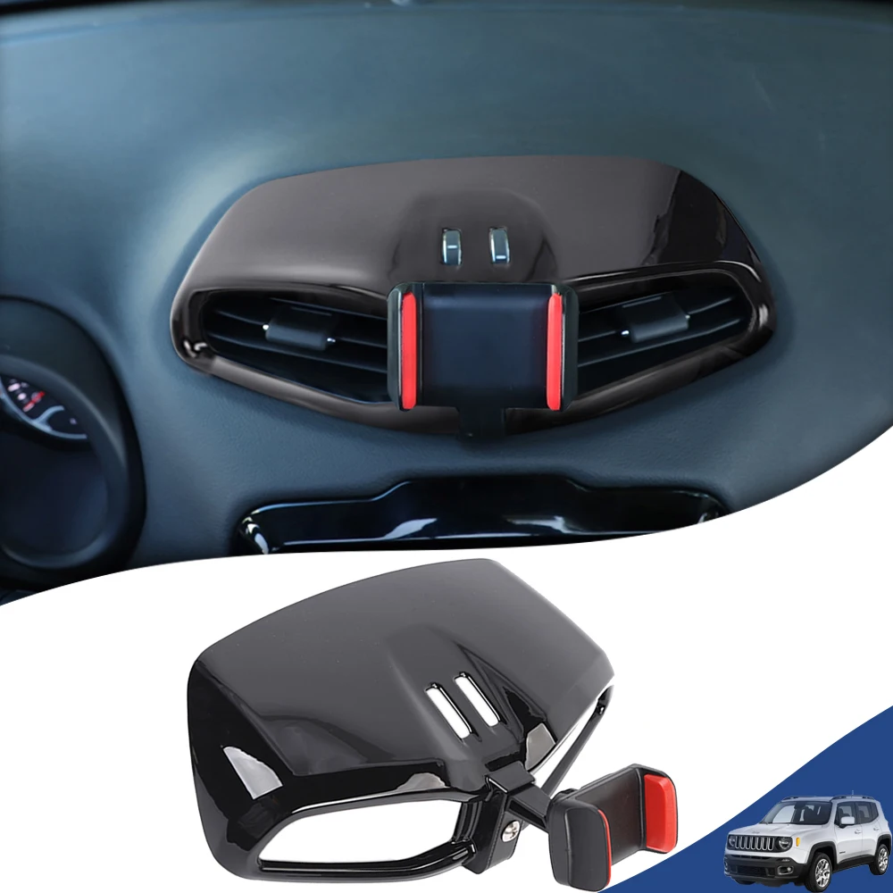 Uchwyt na uchwyt GPS do stojak na telefon komórkowego z centralnym odpowietrznik samochodu dla Jeep Renegade 2015-2022 wewnętrzny profil akcesoria czarne