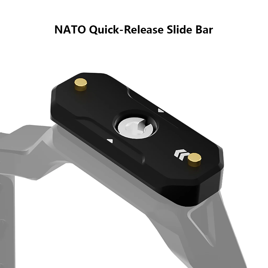 BGNing 1/4-Zoll-NATO-Schienen-Schnellwechselplatte mit Doppelschrauben-Anti-Drop-Positionierstift für DSLR-Kamerakäfige und Video-Produktionsrigs – Detail 2