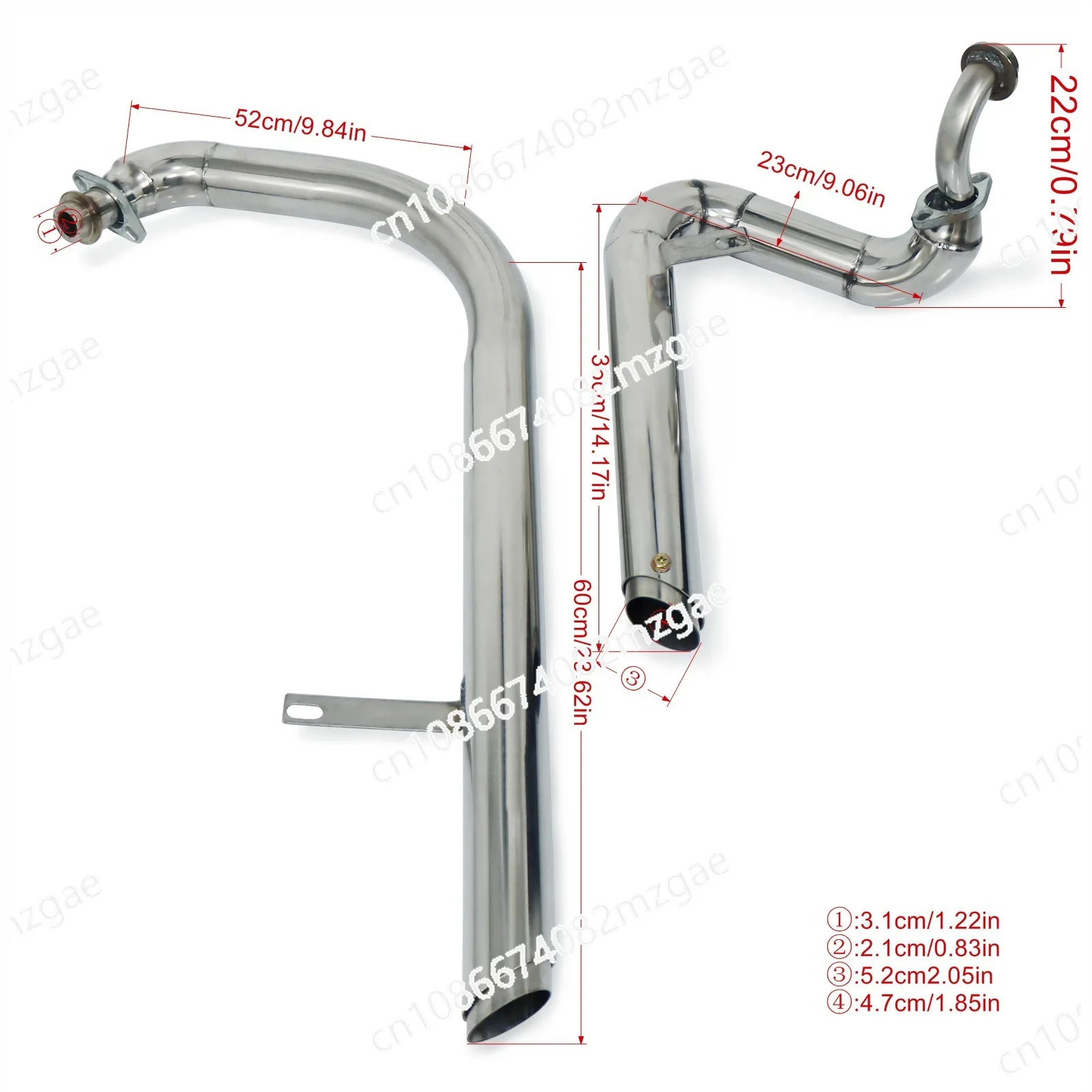 Motorcycle exhaust pipe modification XV125 XV250 retro stainless steel exhaust pipe