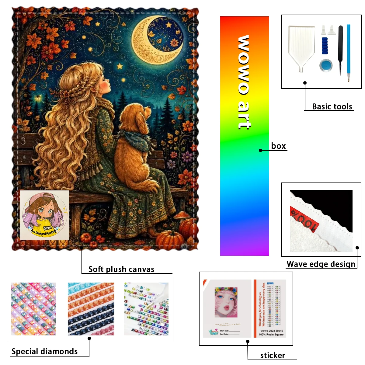 【eva-diamond-art】the-girl's-emotion-towards-the-moon100-resin-fd-ab-yg-diamond-stamping-kit-perfect-masterpiece-worth-buying