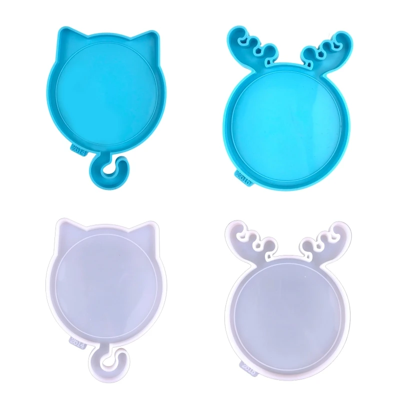 

DIY Silicone Mould Hangable Epoxy Casting Molds Round Deer for Cat Mold Drop shipping