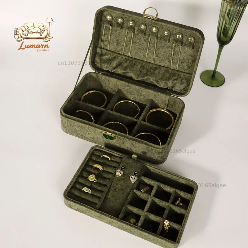 Luxury Jewelry Boxes Earrings Necklace Jewellery Storage Box Travel Ring Bracelet Organizer Jeweler for Women Holiday Gifts Case