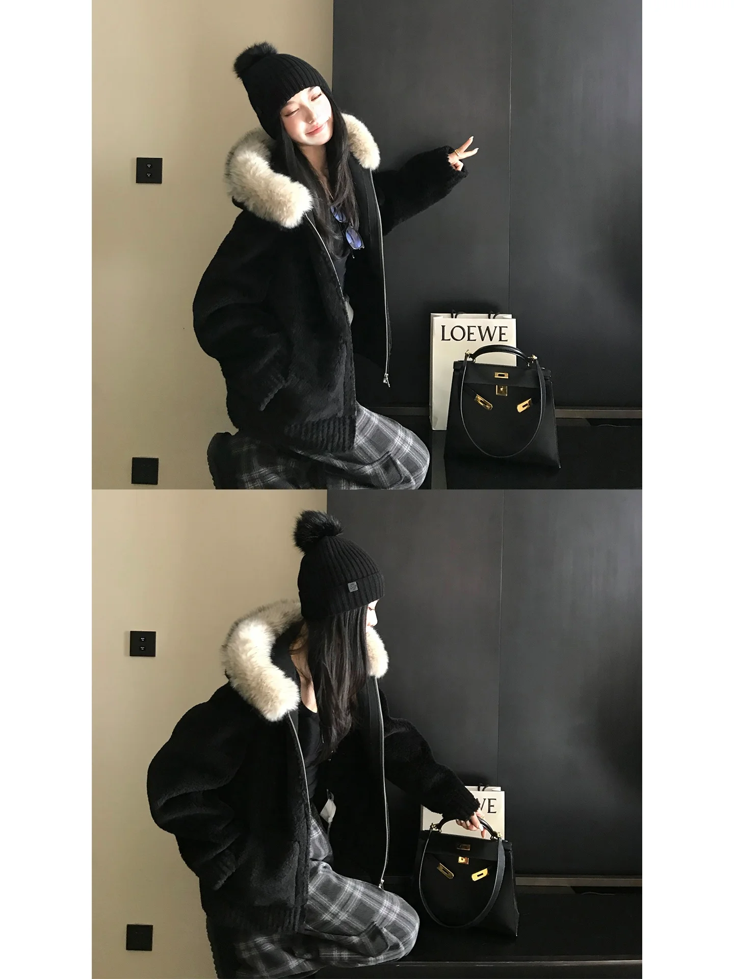 

Роскошное теплое зимнее пальто из кожи и меха с воротником из верблюжьей шерсти, молодежное, повседневное, утепленное, длинное