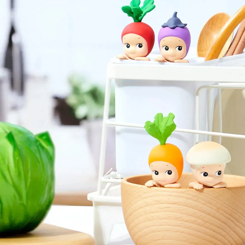 Ensolarado anjos hippers mini figuras colheita frutas caixa cega mistérios kawaii ornamento bonecas decoração do telefone brinquedos presentes de natal