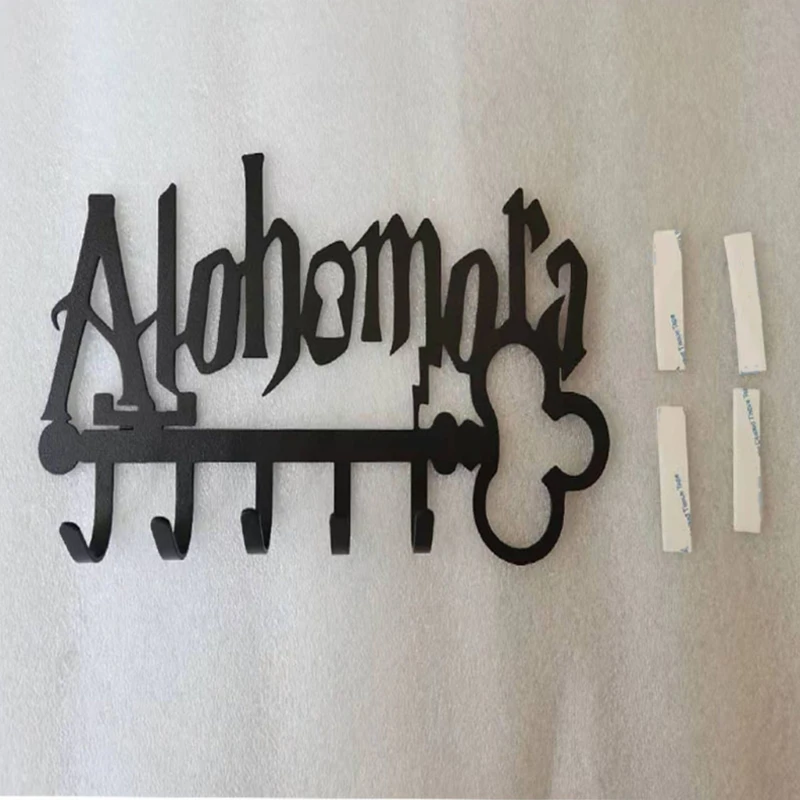 Halloween for Creative Metal for Key Holder wih 5 Hooks Iron Art Wall Mounted Adhesive Black Hanger Hat Towel Rack for