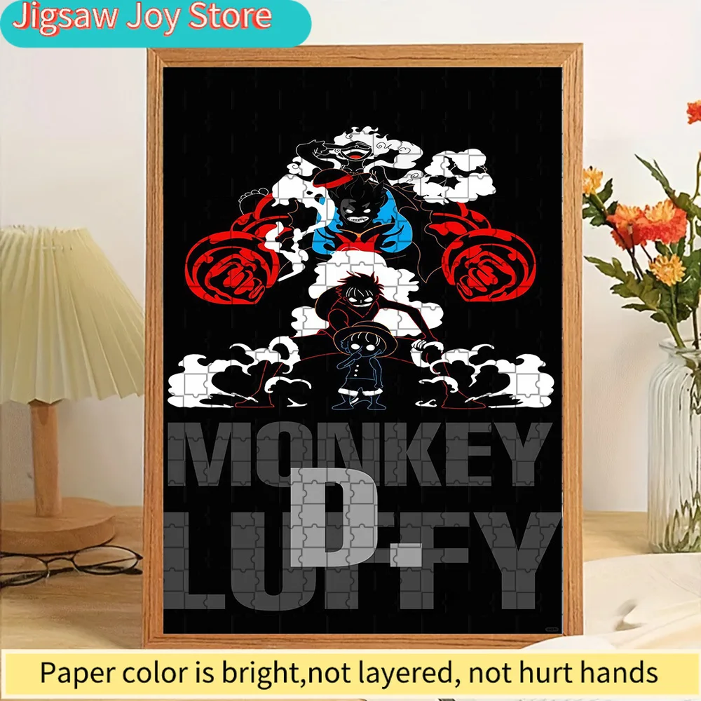 

One Piece Monkey D. Luffy Evolution Forms Stacked Art Paper Jigsaw Puzzle, Anime Pirate Captain Growth Journey Wall Decor, Styli