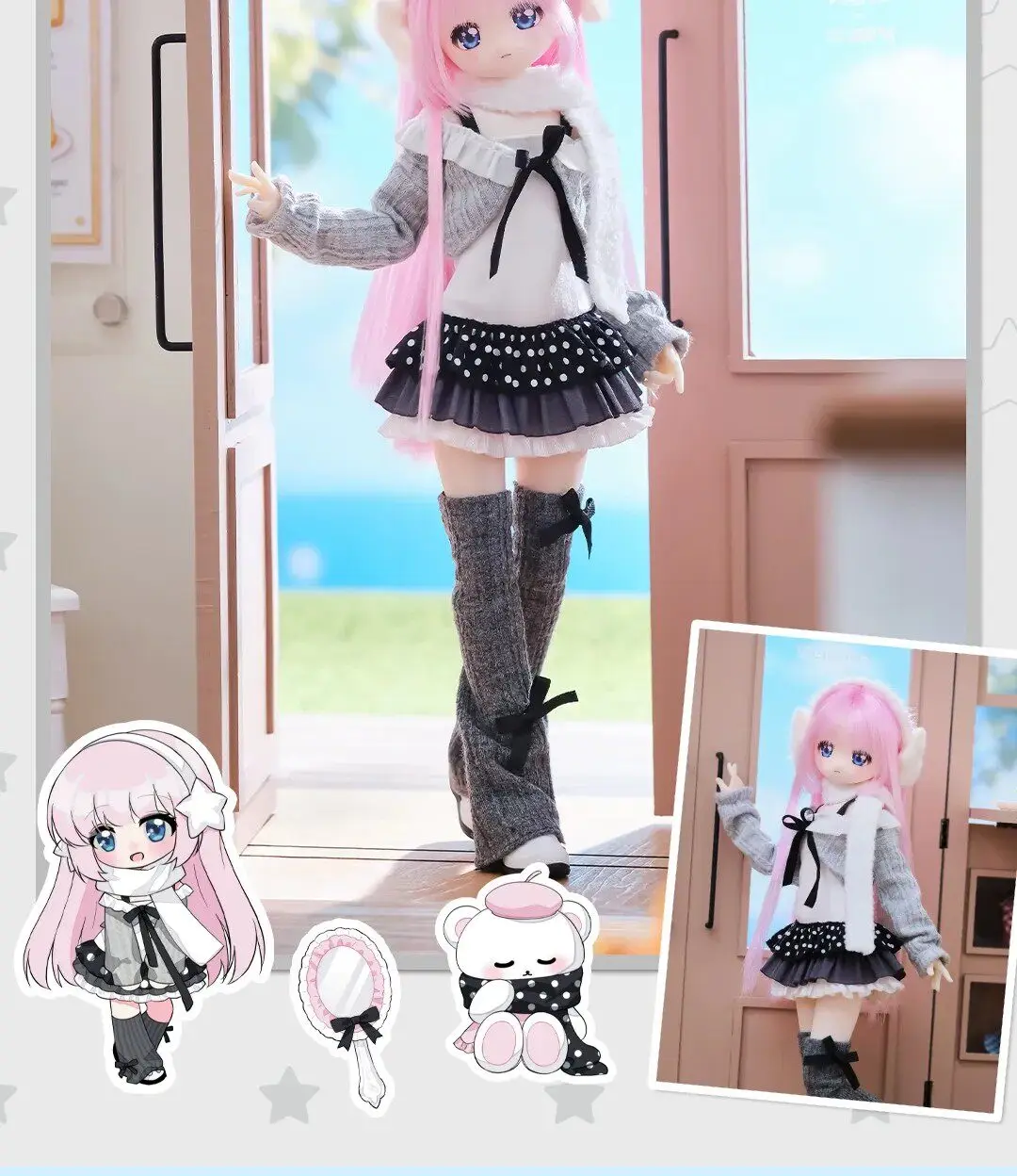 Original SyncyLand OOTD BJD Blind Box Niedliche Anime-Puppe mit Beweglichen Gelenken und Echthaar Key 2 Mini Sammelfigur Wohndekor Geschenk – Detail 14