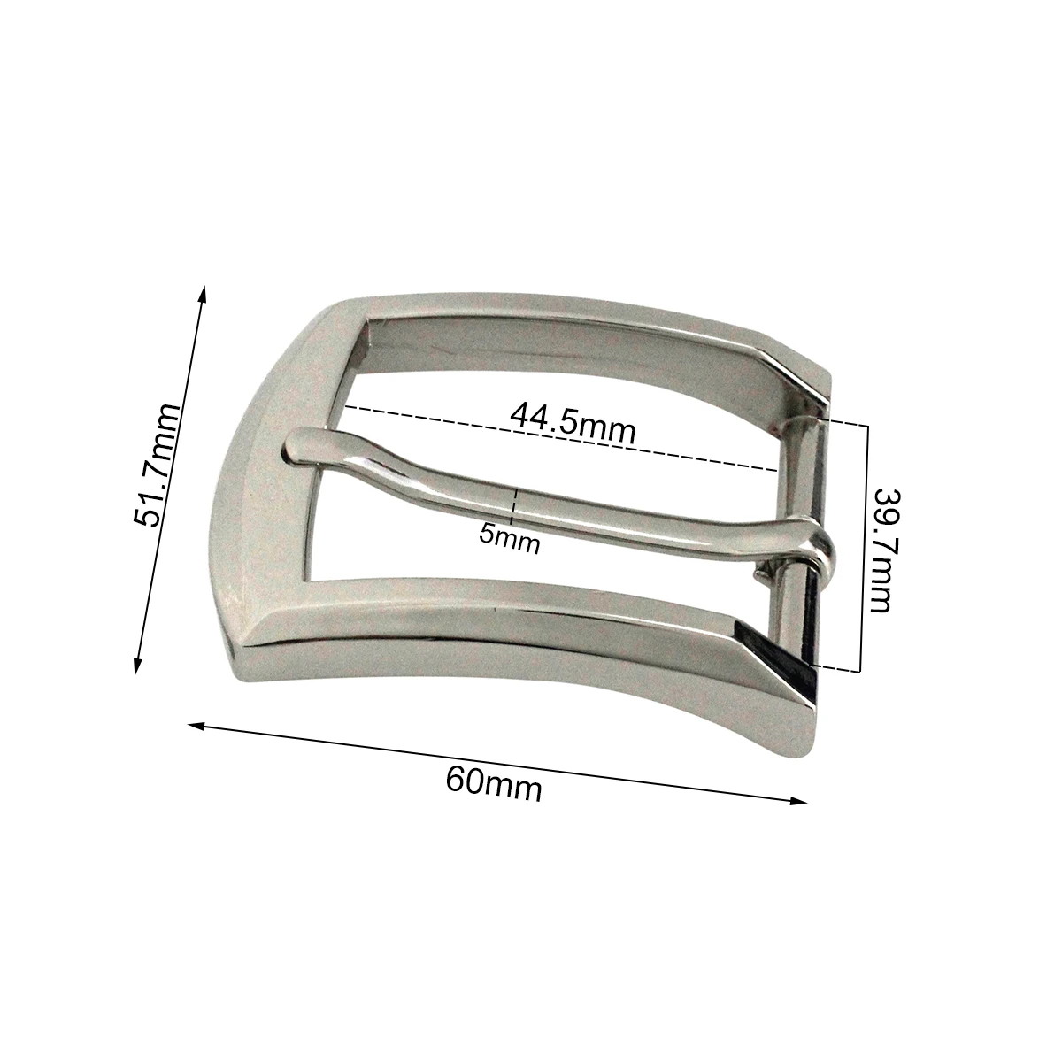 Alloy 4cm Belt Buckle Silver Men's Casual End Bar Heel bar Single Pin Belt Half Buckle Leather Craft Jeans Webbing for 38mm belt