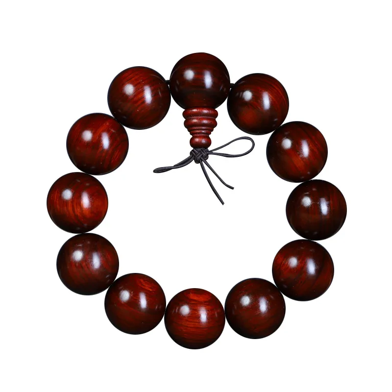 

High Density Water Sinking Chicken Blood Red Rosewood Prayer Beads Bracelet for Men and Women Jewelry Gifts