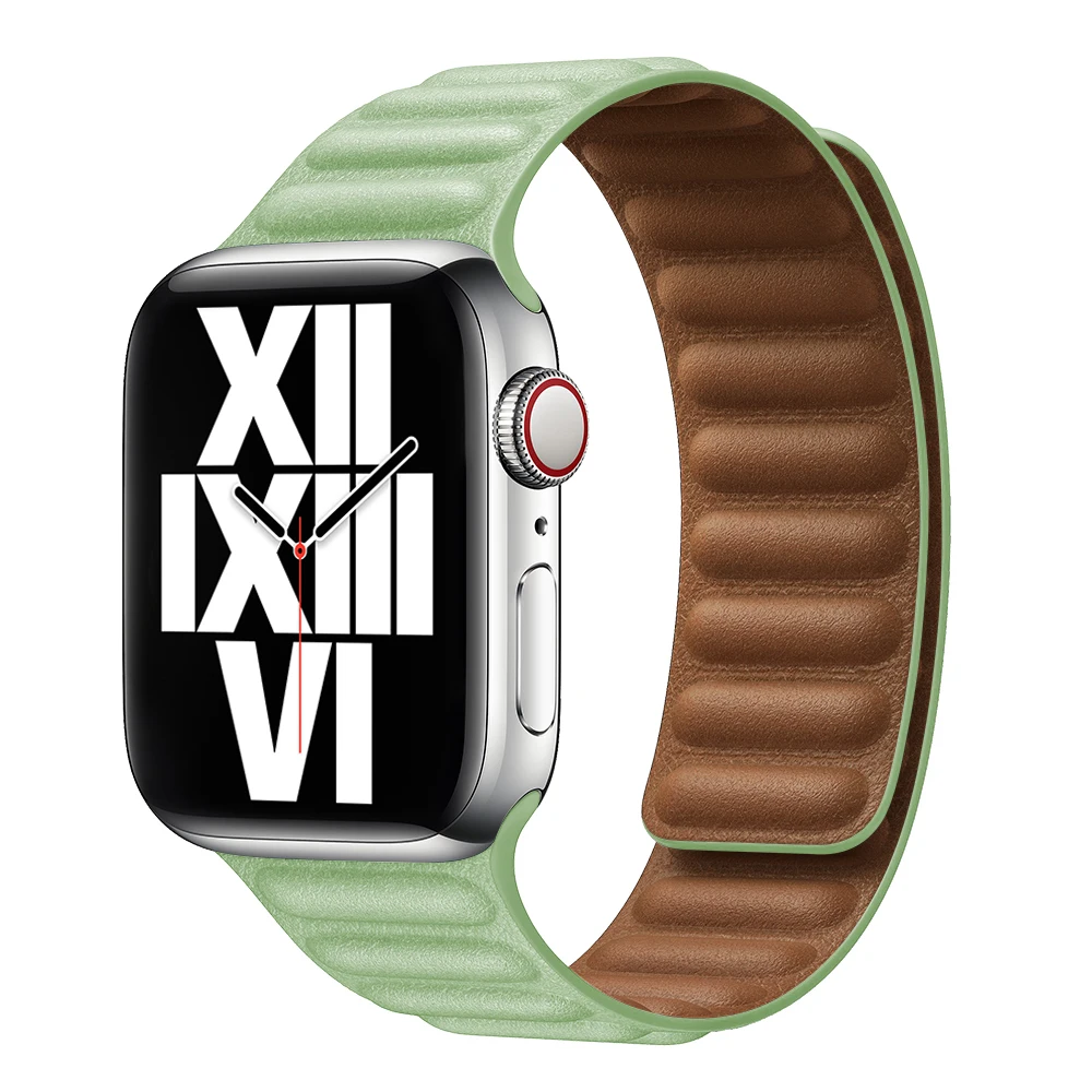 Leder glied für Apple Uhren armband 45mm 41mm 44mm 40mm 49mm original Magnets ch laufen armband iwatch Serie 8 ultra 3 se 6 7 Armband