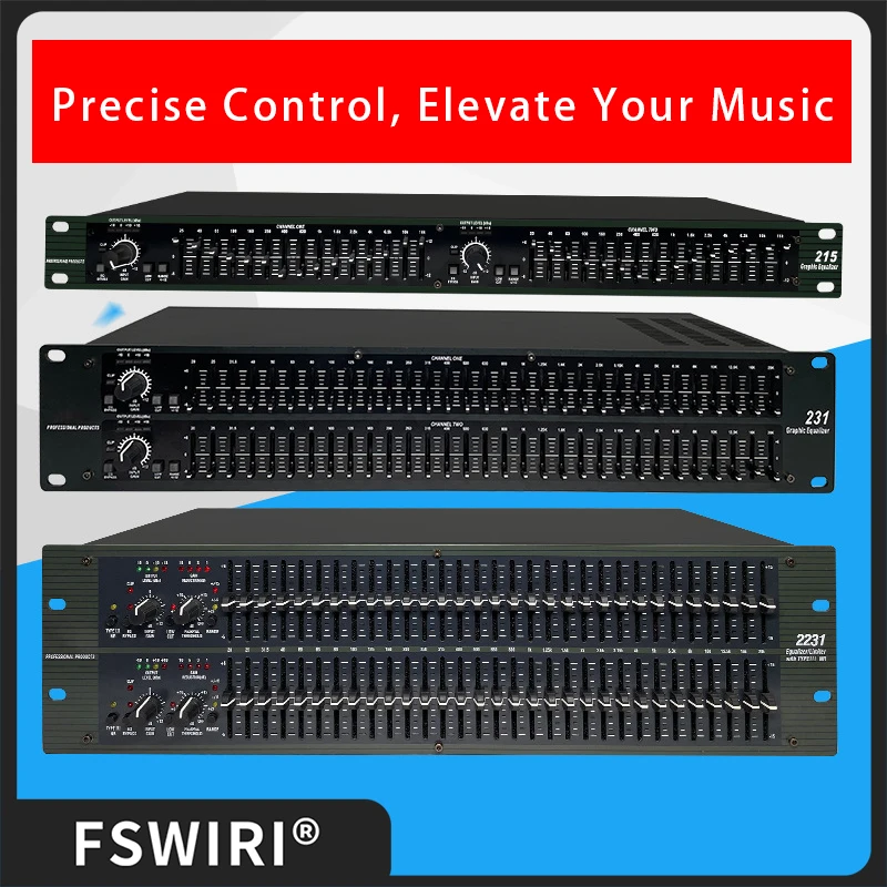 

FSWIRI 2231 Dual Channel 31-Band Equalizer Rack Mount 2-channel Stereo Graphic Equalizer